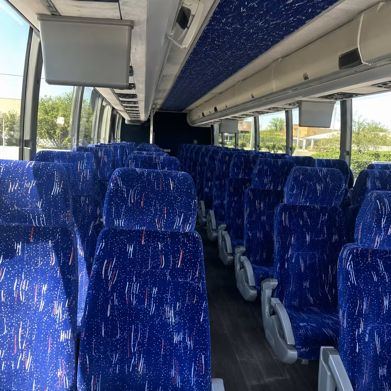 56 passenger charter bus inside