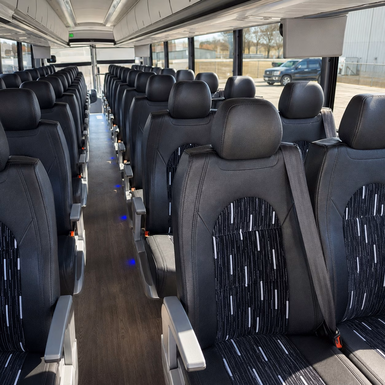 56 passenger charter bus interior